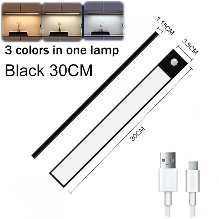 LED Motion Sensor Under Cabinet Lights USB Rechargeable