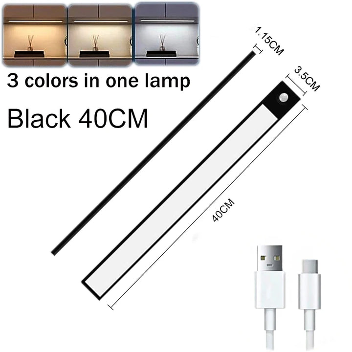 LED Motion Sensor Under Cabinet Lights USB Rechargeable