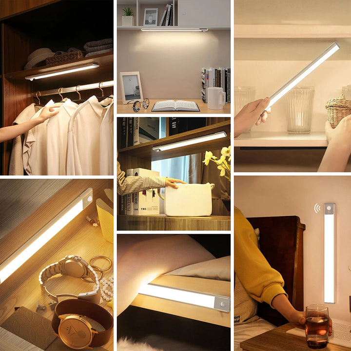 LED Motion Sensor Under Cabinet Lights USB Rechargeable