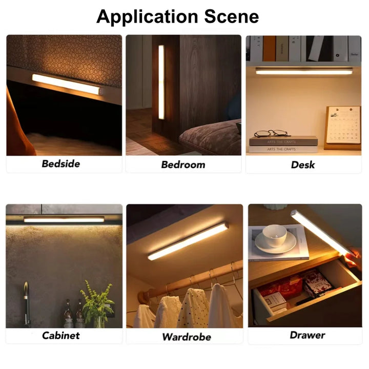 LED Motion Sensor Light Rechargeable Portable Lamp for Kitchen Cabinet