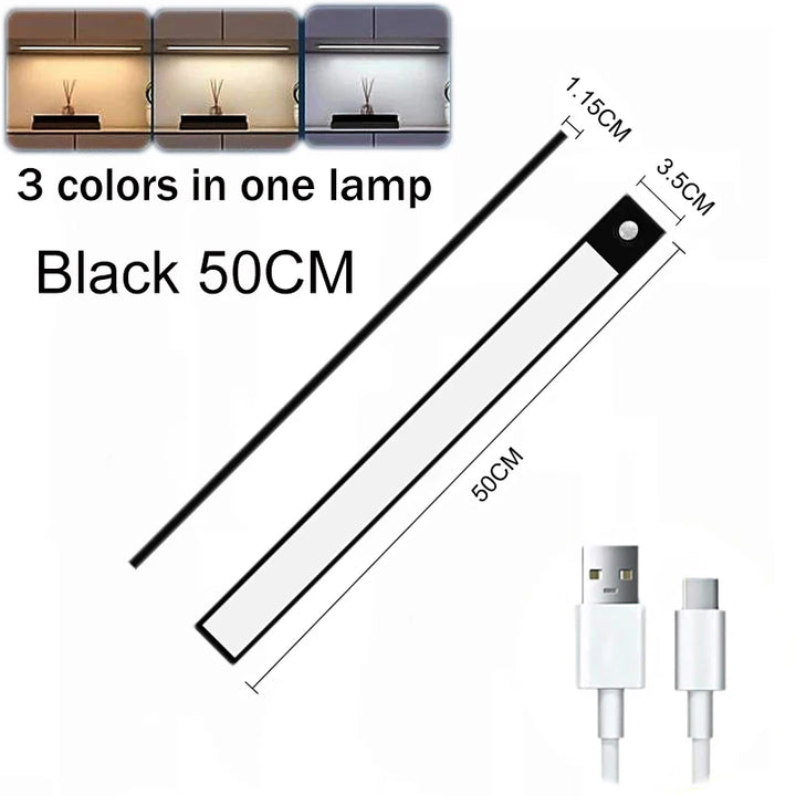 LED Motion Sensor Under Cabinet Lights USB Rechargeable