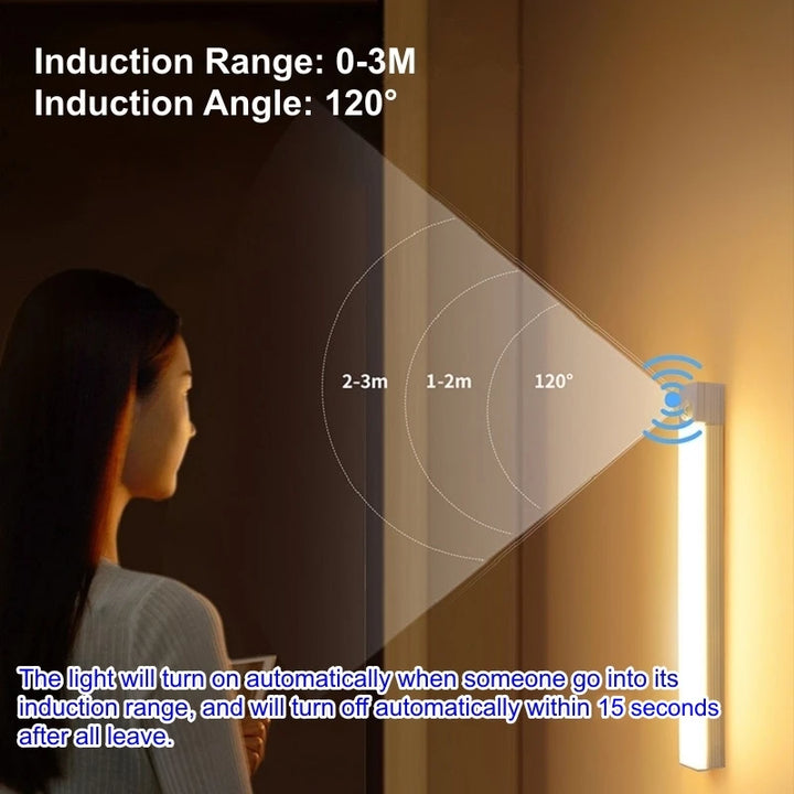 LED Motion Sensor Light Rechargeable Portable Lamp for Kitchen Cabinet