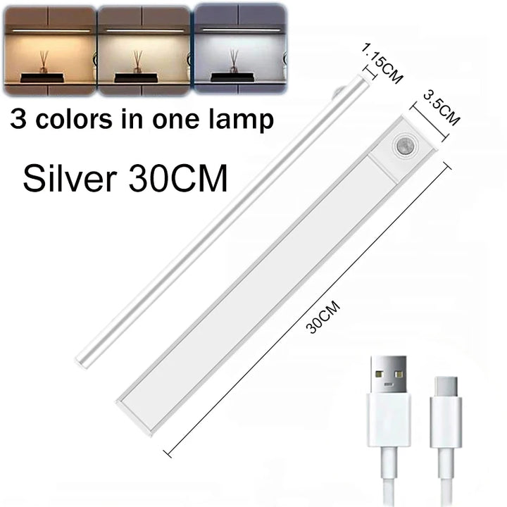 LED Motion Sensor Under Cabinet Lights USB Rechargeable