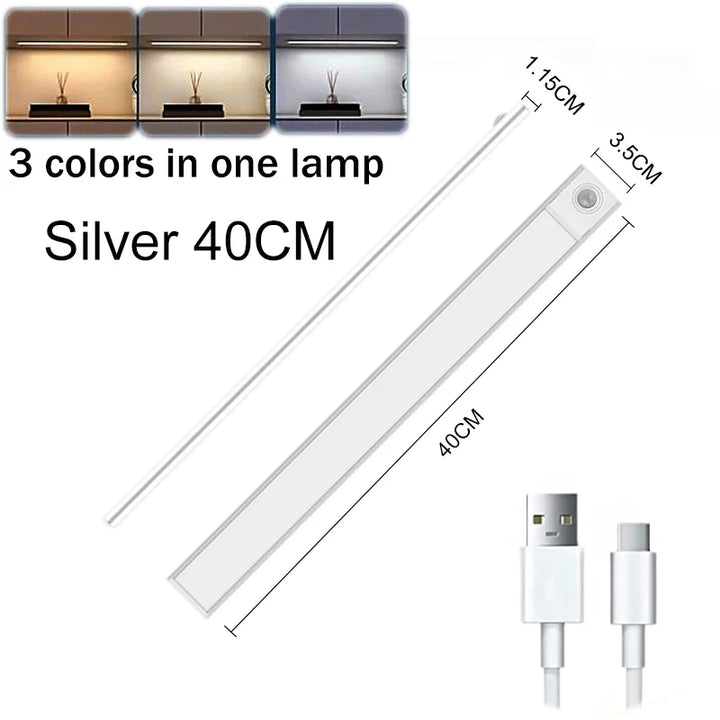 LED Motion Sensor Under Cabinet Lights USB Rechargeable