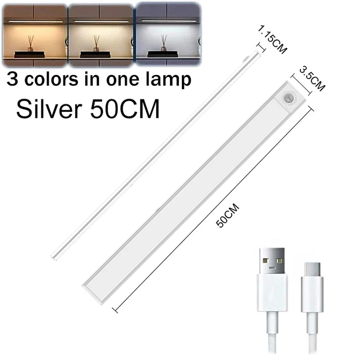 LED Motion Sensor Under Cabinet Lights USB Rechargeable