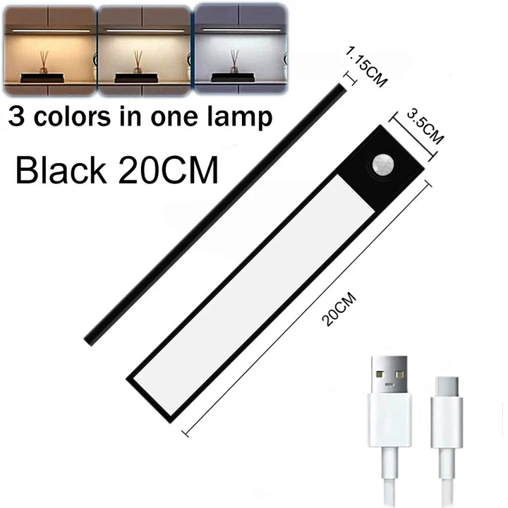 LED Motion Sensor Under Cabinet Lights USB Rechargeable
