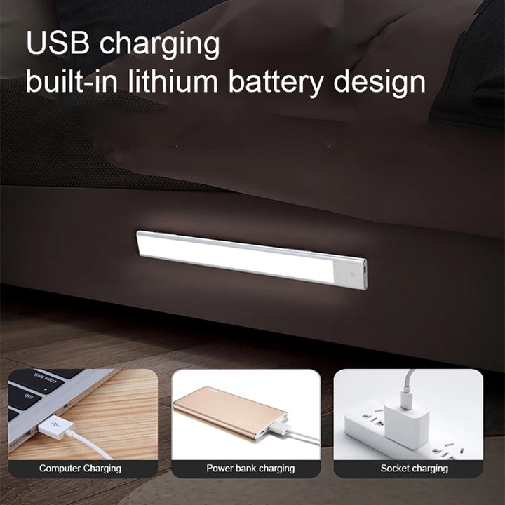LED Motion Sensor Under Cabinet Lights USB Rechargeable