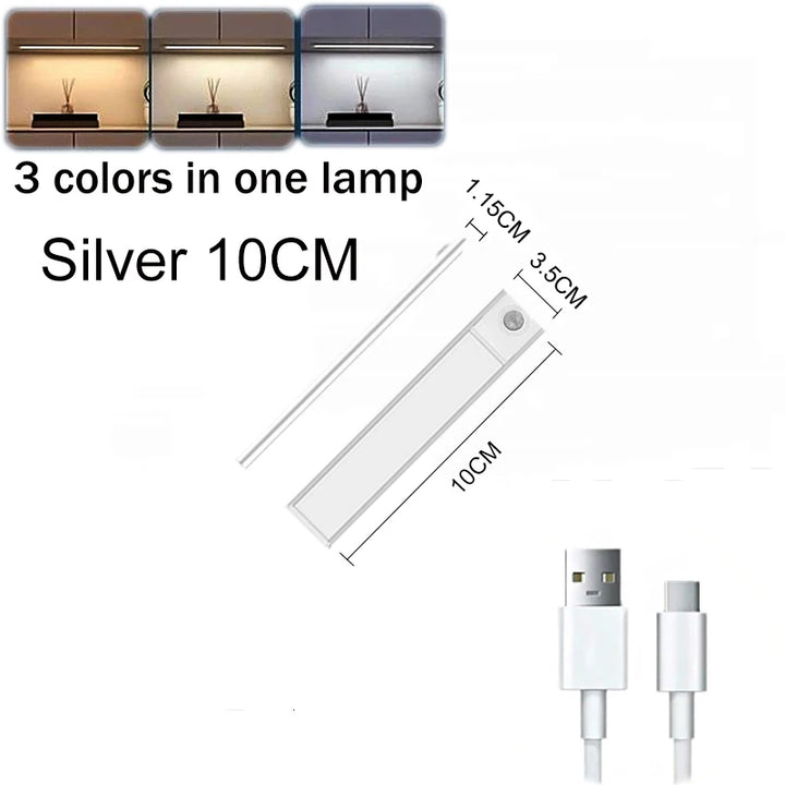 LED Motion Sensor Under Cabinet Lights USB Rechargeable