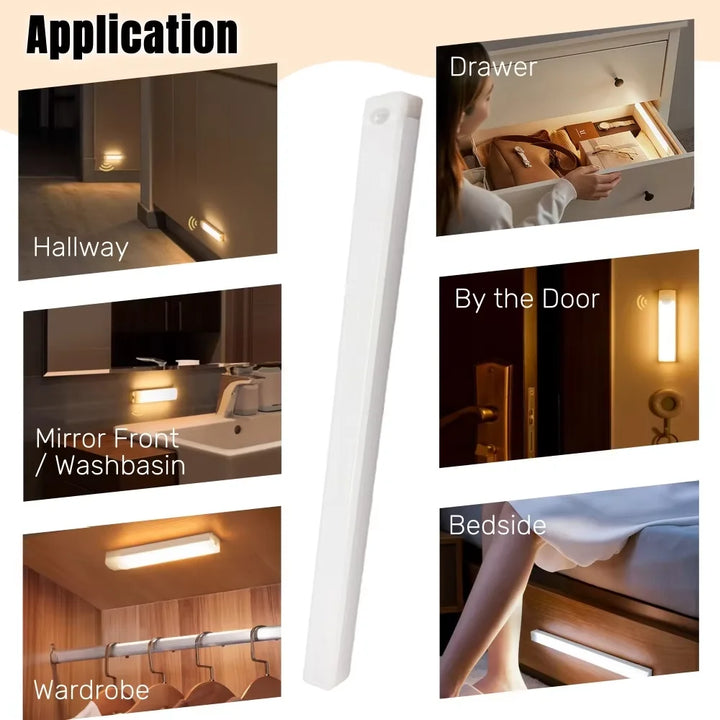 LED Motion Sensor Light Rechargeable Portable Lamp for Kitchen Cabinet
