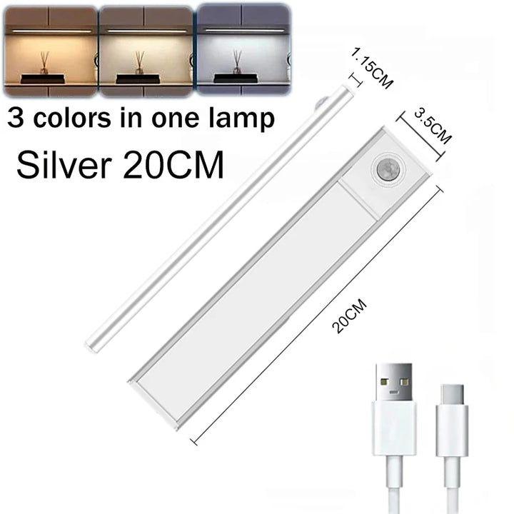 LED Motion Sensor Under Cabinet Lights USB Rechargeable
